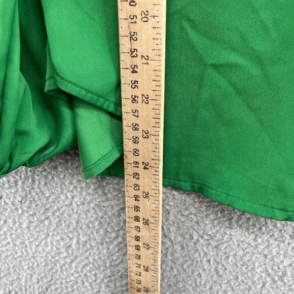 Who What Wear Balloon Long Sleeve Keyhole Blouse Kelly Green Sz Small - Picture 9 of 11